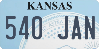 KS license plate 540JAN