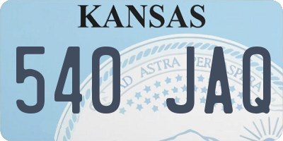 KS license plate 540JAQ