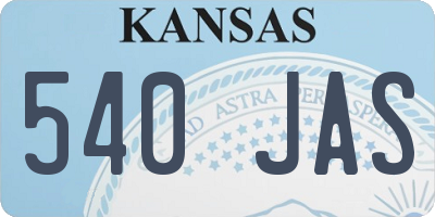 KS license plate 540JAS