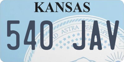 KS license plate 540JAV