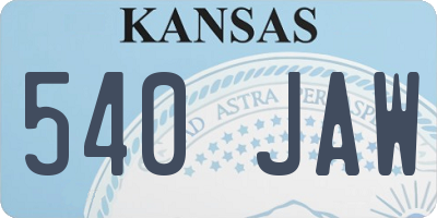 KS license plate 540JAW