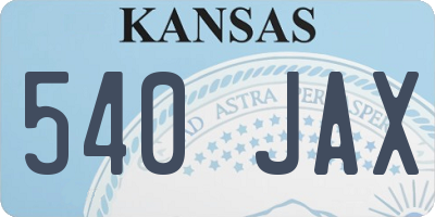 KS license plate 540JAX