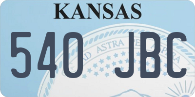 KS license plate 540JBC