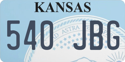 KS license plate 540JBG