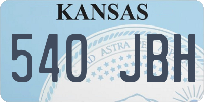 KS license plate 540JBH