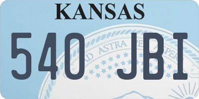 KS license plate 540JBI