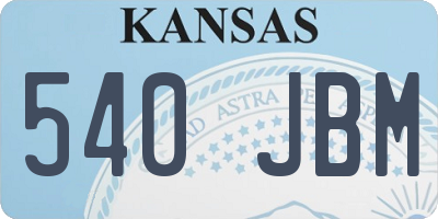 KS license plate 540JBM