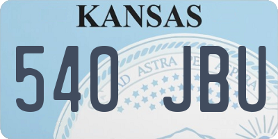 KS license plate 540JBU