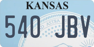 KS license plate 540JBV