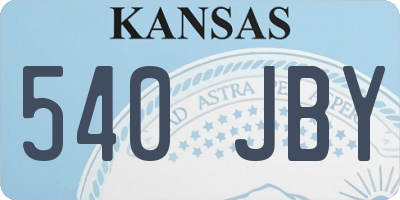 KS license plate 540JBY