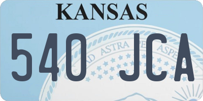 KS license plate 540JCA