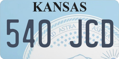 KS license plate 540JCD