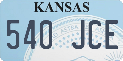 KS license plate 540JCE