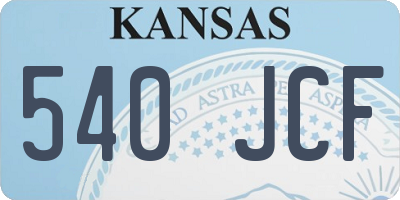 KS license plate 540JCF