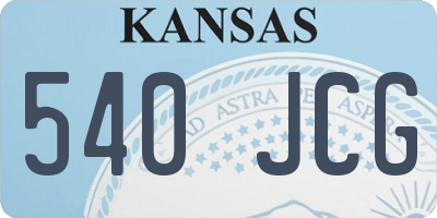KS license plate 540JCG