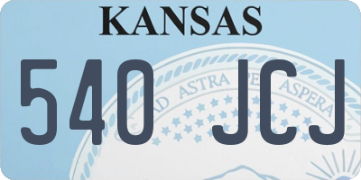 KS license plate 540JCJ