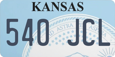 KS license plate 540JCL