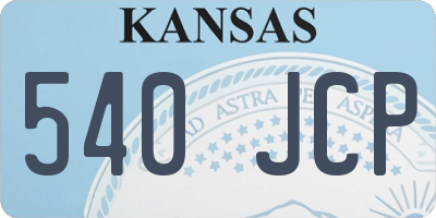 KS license plate 540JCP