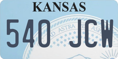 KS license plate 540JCW