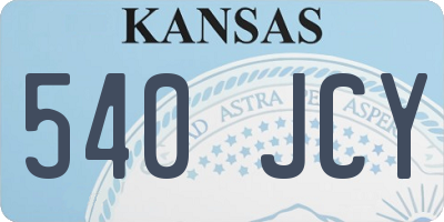 KS license plate 540JCY