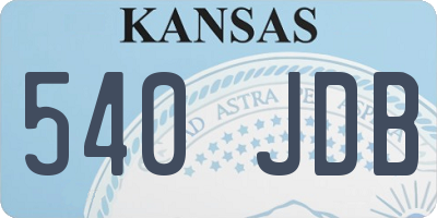 KS license plate 540JDB