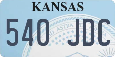 KS license plate 540JDC