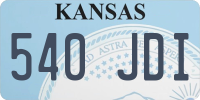KS license plate 540JDI