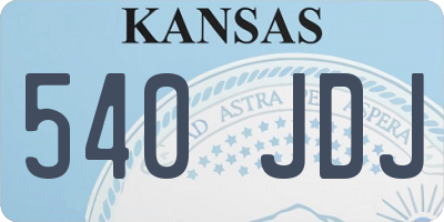 KS license plate 540JDJ