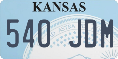 KS license plate 540JDM