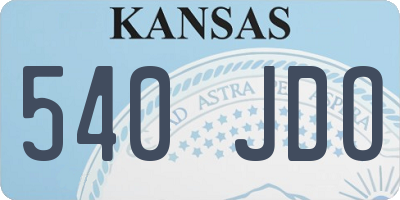 KS license plate 540JDO