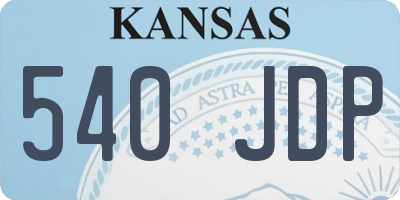 KS license plate 540JDP