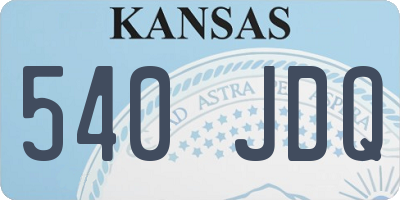 KS license plate 540JDQ