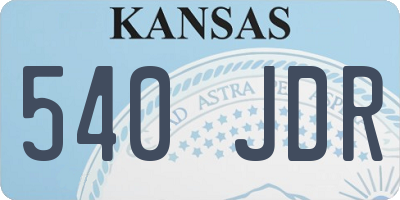 KS license plate 540JDR