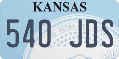 KS license plate 540JDS