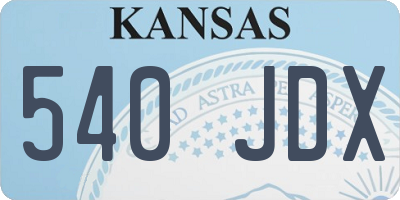 KS license plate 540JDX
