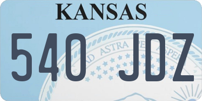 KS license plate 540JDZ