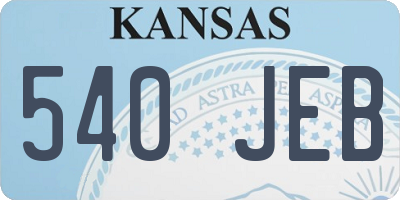 KS license plate 540JEB