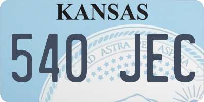 KS license plate 540JEC