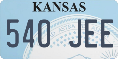 KS license plate 540JEE