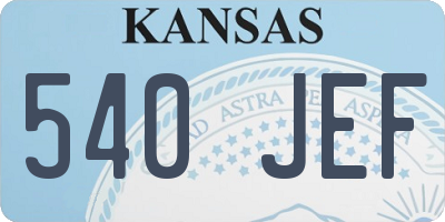 KS license plate 540JEF