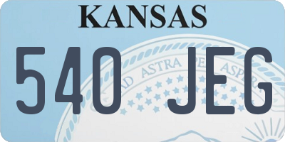 KS license plate 540JEG