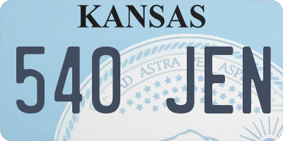 KS license plate 540JEN