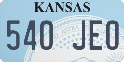 KS license plate 540JEO