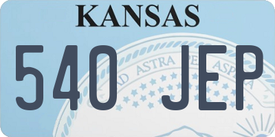 KS license plate 540JEP