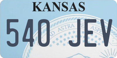 KS license plate 540JEV