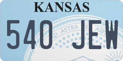 KS license plate 540JEW