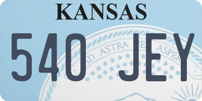 KS license plate 540JEY