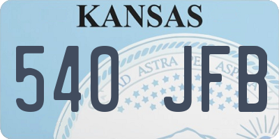 KS license plate 540JFB
