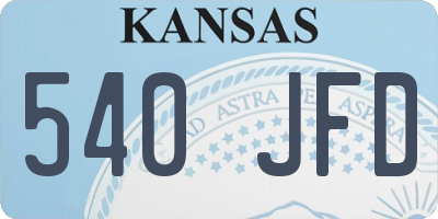 KS license plate 540JFD