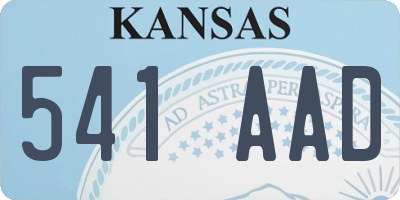 KS license plate 541AAD